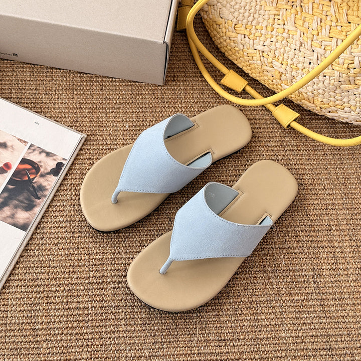 Dame Casual Suede Tåsplit Sandaler Stilla