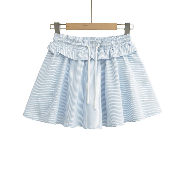 Dame Cropped Skjortejakke med fine vertikale striber og elegante knapdetaljer Stilla
