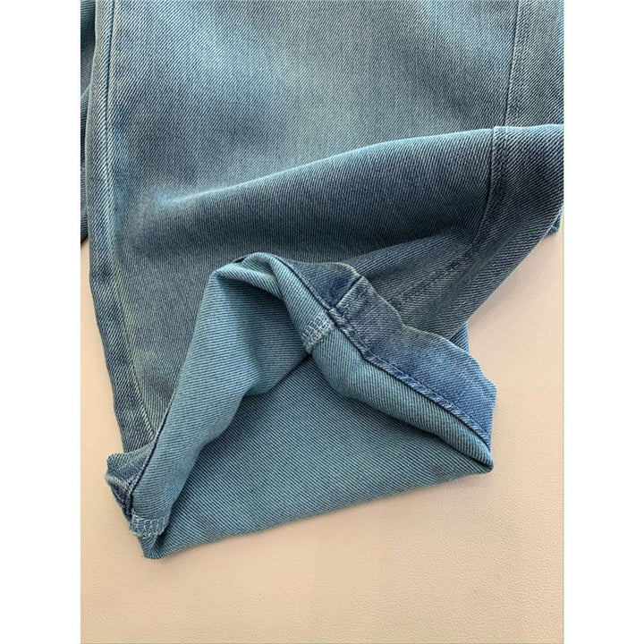 Dame højtaljede denim-bukser med bredt ben Stilla