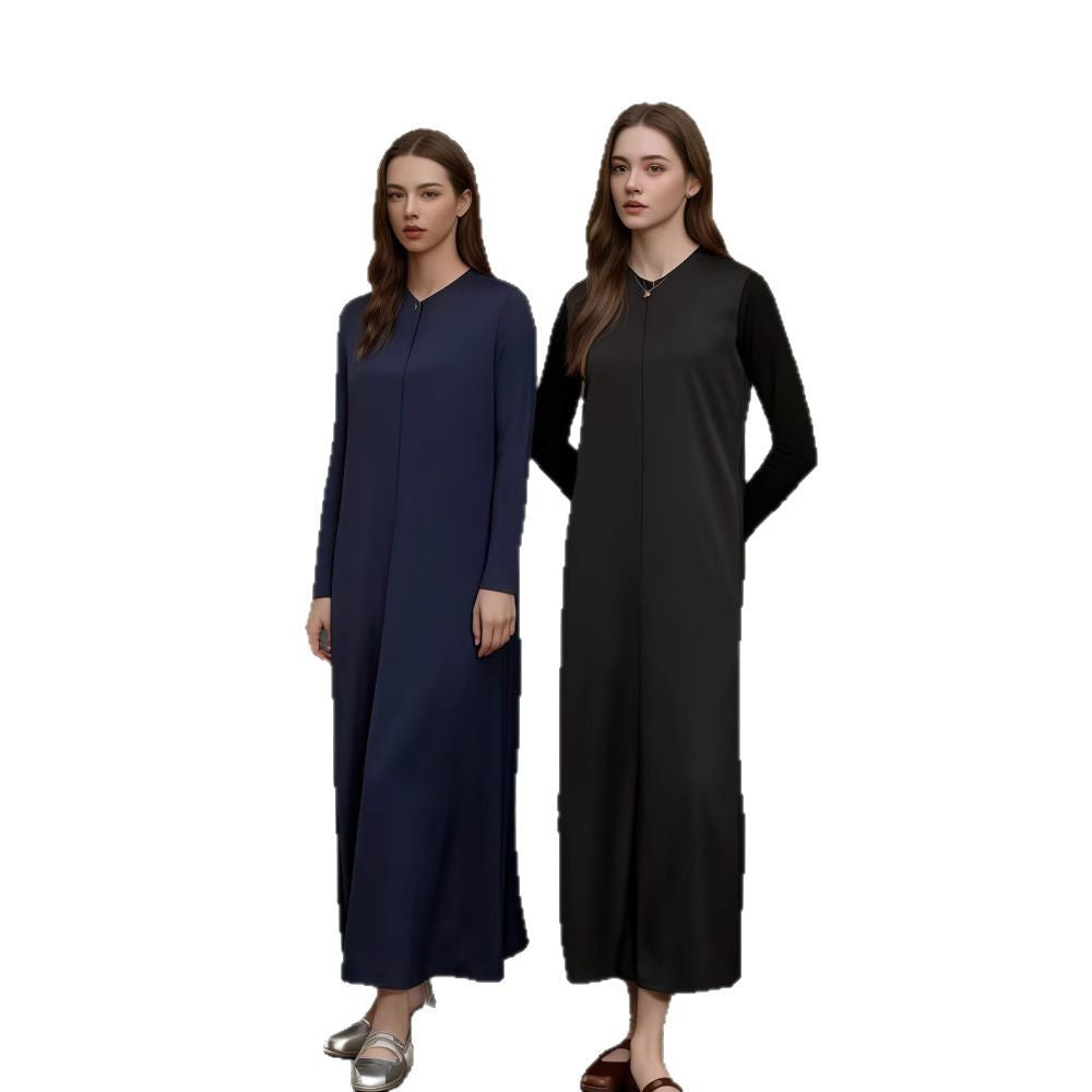Kvindernes elegante langærmede maxi kjole med flatterende snit og tidløst design