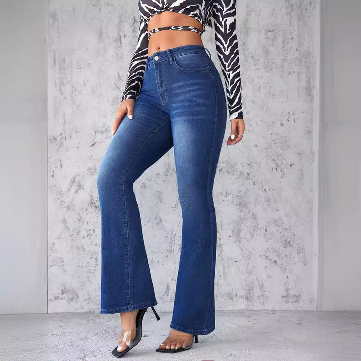 Dame Flared Jeans med høj talje og vintage karakter Stilla