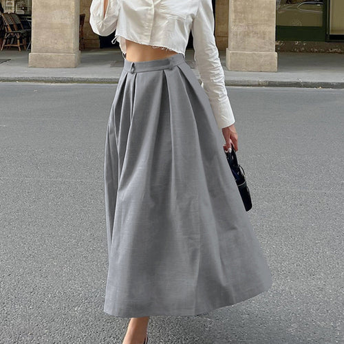 Dame Maxi-nederdel med elegant plissering og trendy taljedesign Stilla