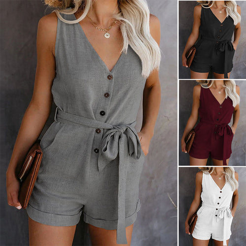 Dame kort jumpsuit med elegant snit Skovae