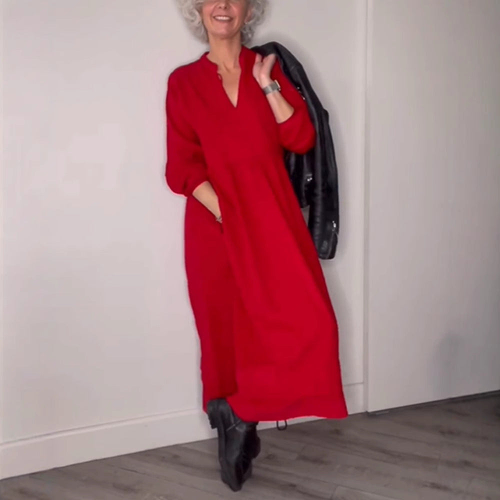 Dame Maxikjole med elegant silhuet og rummelig snit Stilla