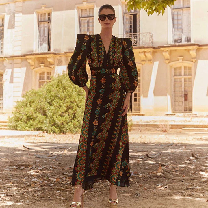 Dame To-delt Outfit med kort top og floral Maxiskørt Skovae