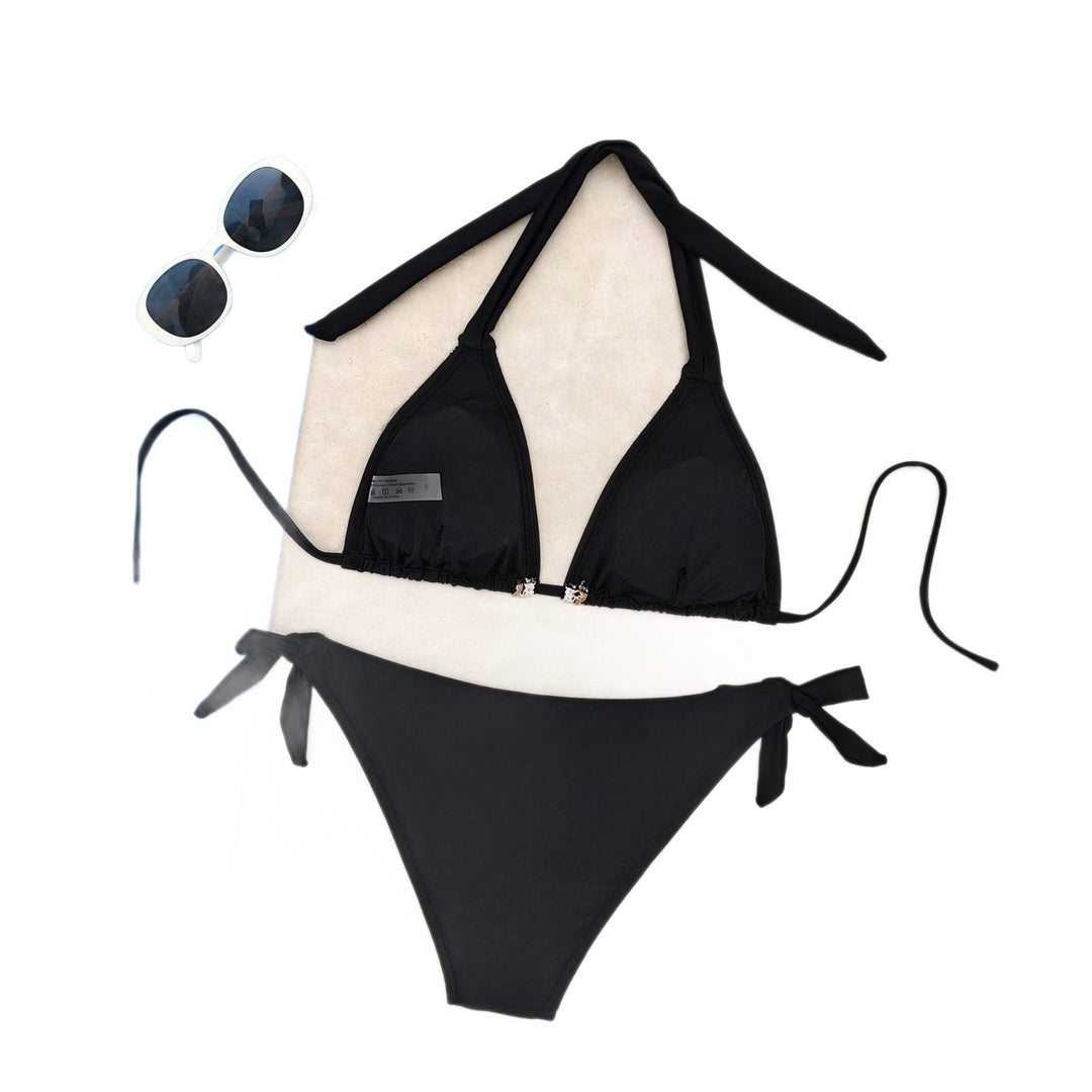 Dame Triangel-Bikini med dekorative muslinger og spids Skovae