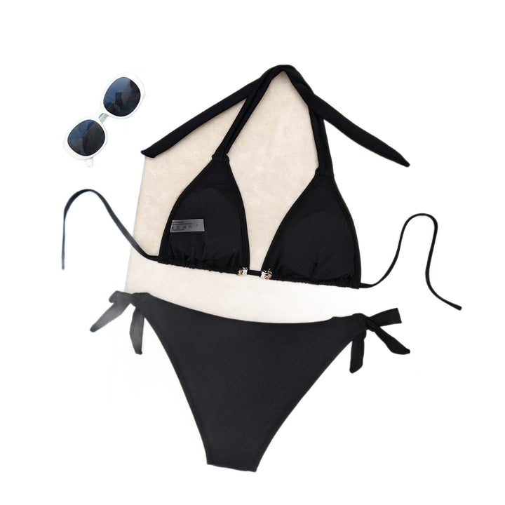 Dame Triangel-Bikini med dekorative muslinger og spids Skovae