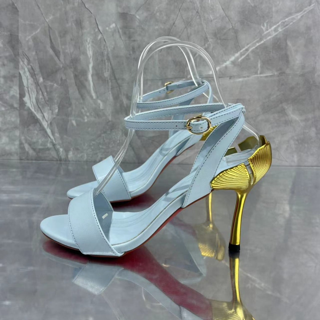 Femme Elegante Transparent Stilettohæle med Dekoreret Riemchen Stilla
