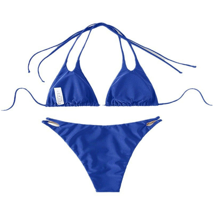 Dame trekant-bikini med moderne cut-outs og gyldne accenter Skovae