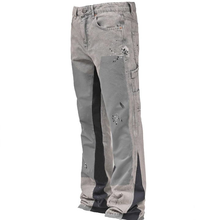 Herre Relaxed Fit Cargo-Jeans med individuelle vaskninger og lommer Stilla