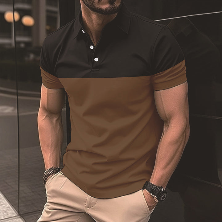 Herrer polo shirt med moderne farveblokdesign Stilla