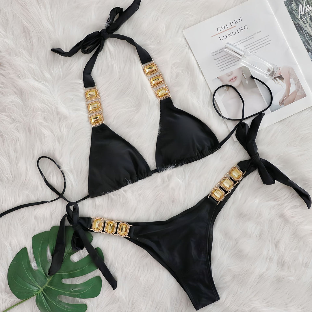 Dame Ornate Triangle Bikini Sæt Stilla