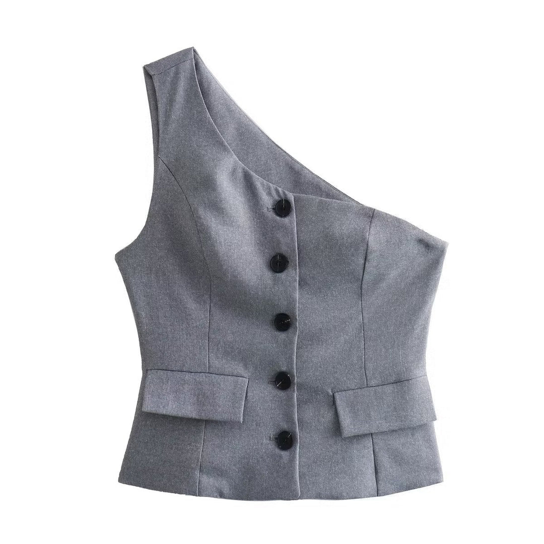 Stilla | Vest-Sæt Asymmetrisk Fitted Vest Bukser Sæt
