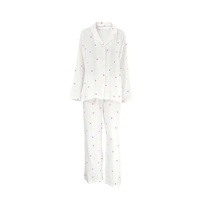 Dame høj kvalitets pyjamas sæt med fortryllende hjerte design Stilla