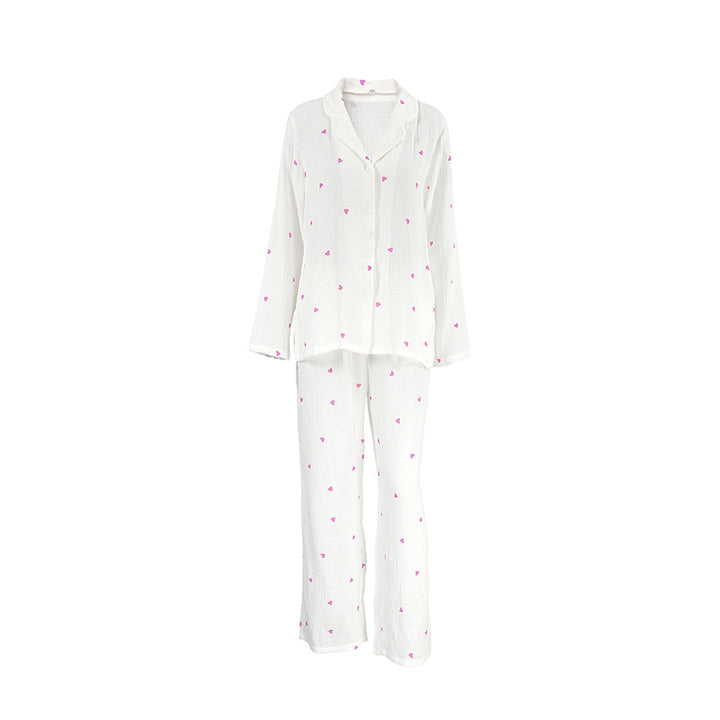 Dame høj kvalitets pyjamas sæt med fortryllende hjerte design Stilla