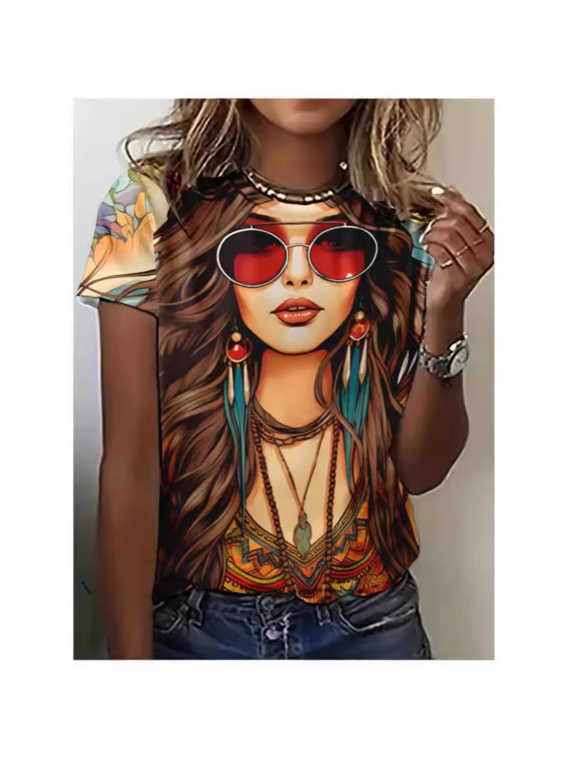 Dame Kunstnerisk Grafik T-Shirt Stilla