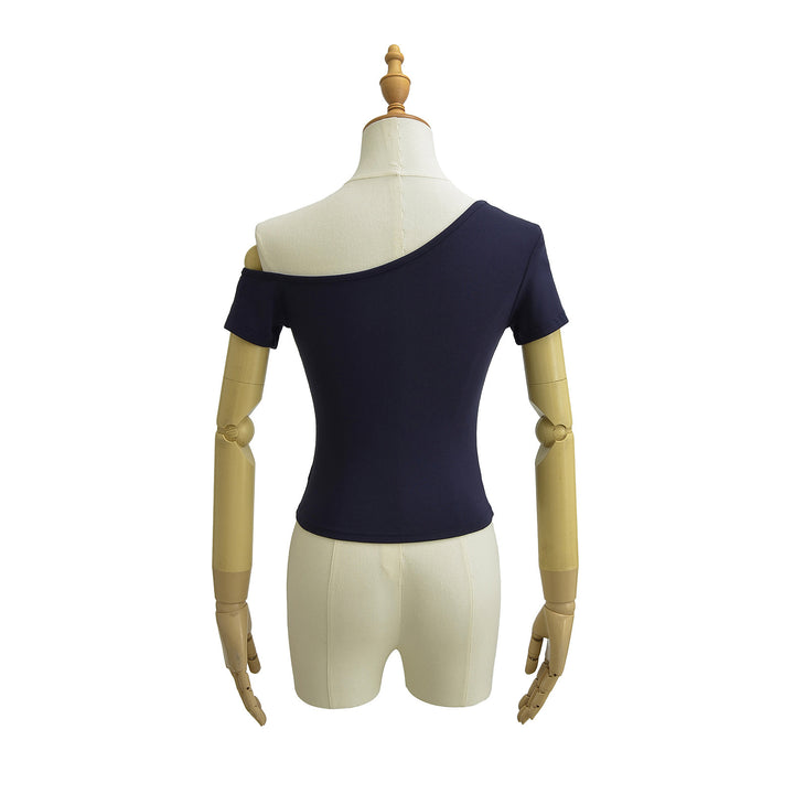 Dame kropsnært Crop-top med asymmetrisk snit og blødt materiale Stilla