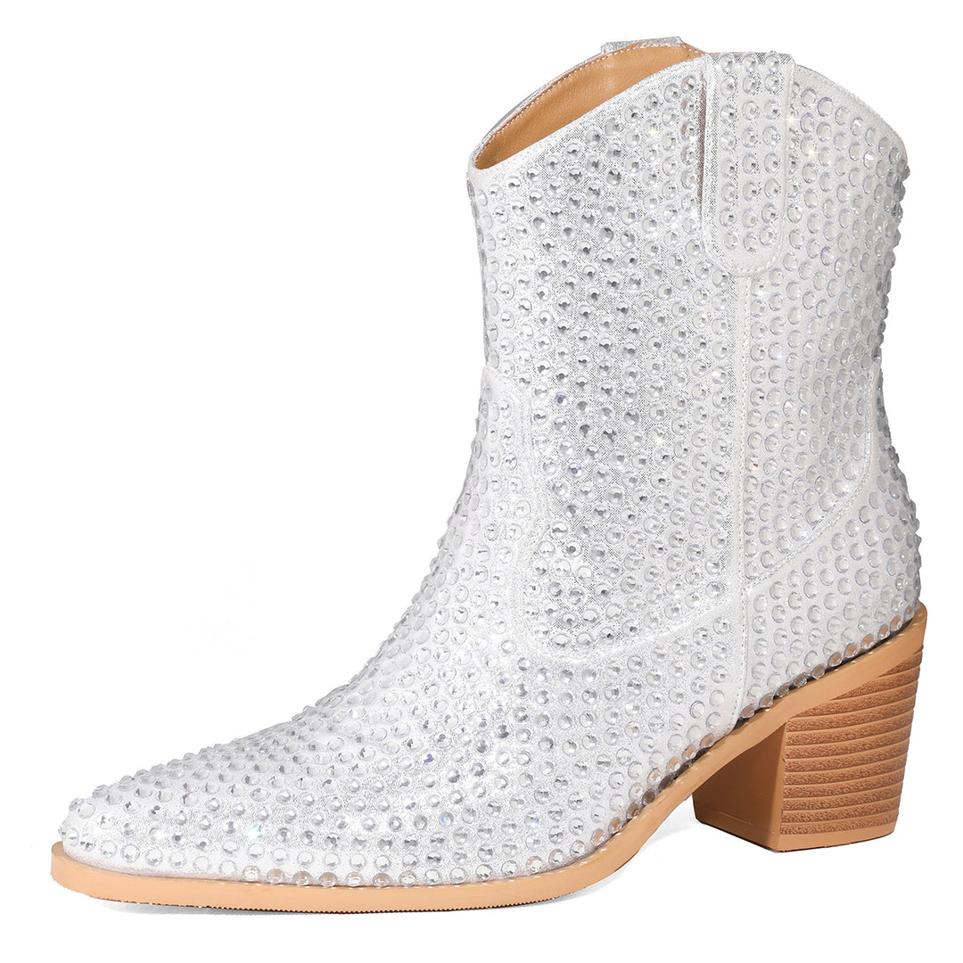 Damer med rhinestone dekoreret western-støvletter Stilla