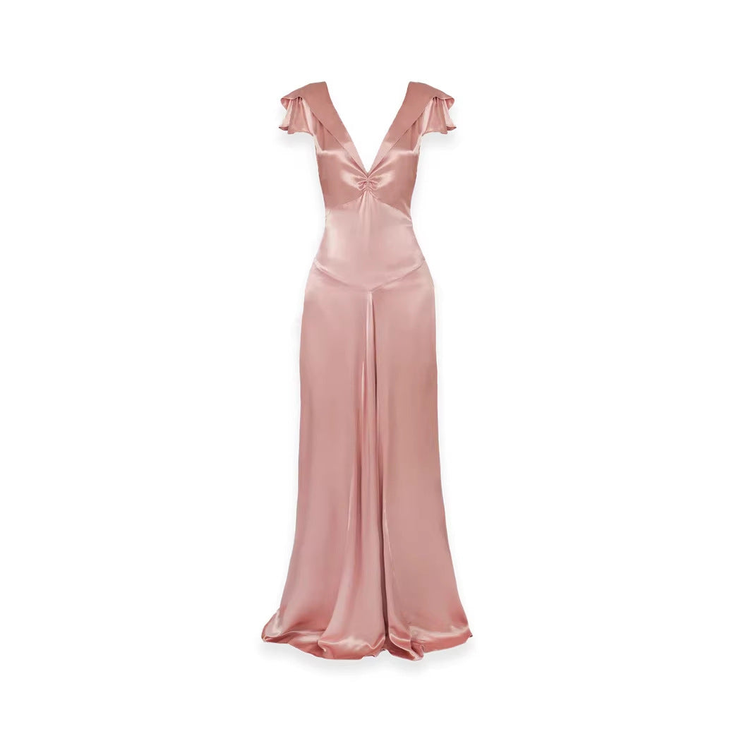 Dame Elegant og flydende Satin- jumpsuit Skovae