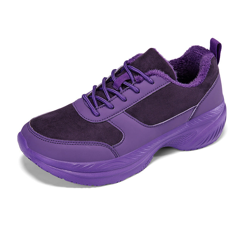 Unisex nan polstrede tykk sålede sneakers med støddæmpende profilsåler Skovae
