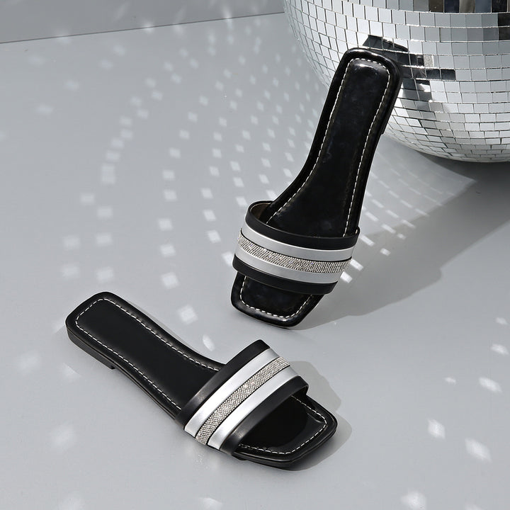 Dame elegante slippers med metal akcenter Stilla