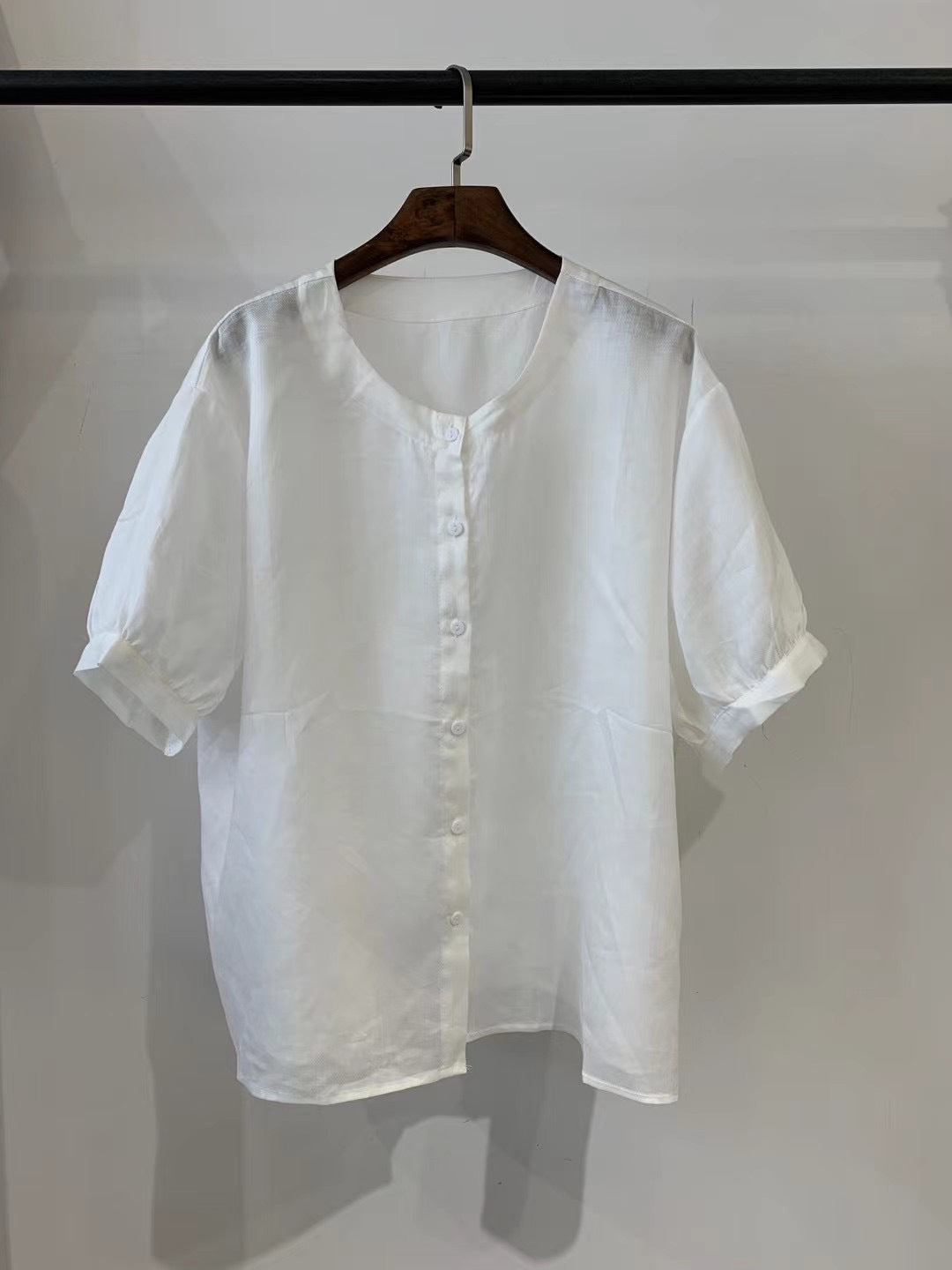 Femme Relaxed Fit Blødt Linned Kortærmet Skjorte Stilla