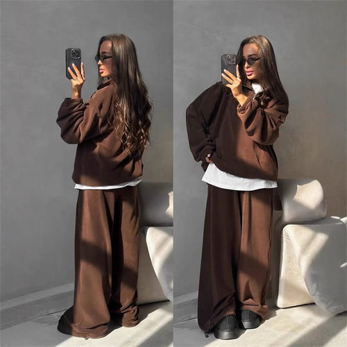 Kvinders oversized fleece jumpsuit med høj krave og lynlås Skovae
