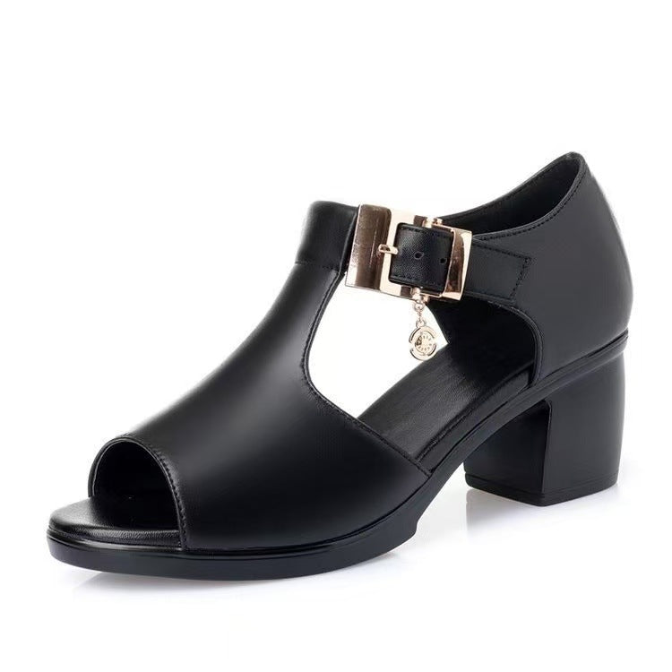 Dame Peep-Toe Sandaler med blokhæle Stilla