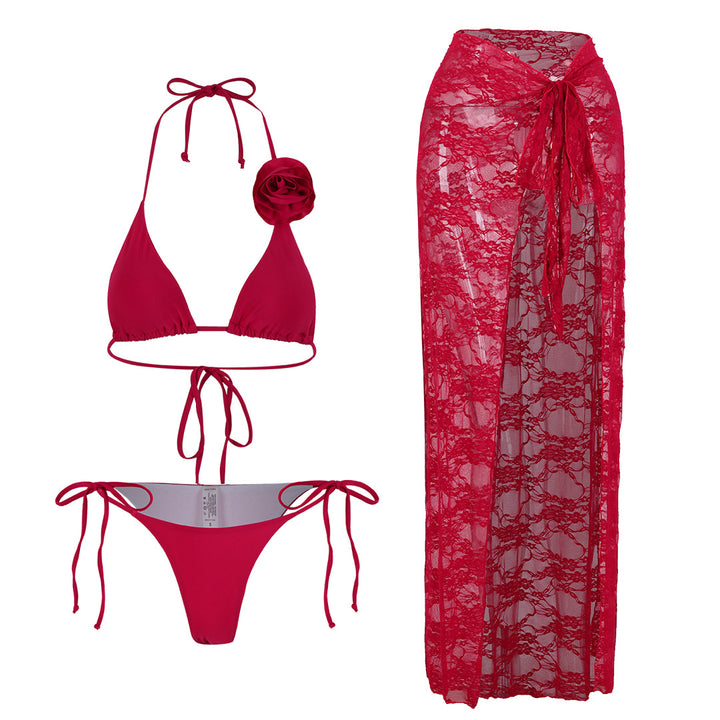 Dame Bikini-Sæt med sart spidselagsløsning og blomsterdetalje Stilla