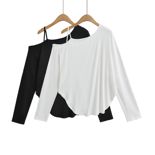 Dame afslappet Off-Shoulder langærmet skjorte med mode detaljer og raffineret snit Stilla