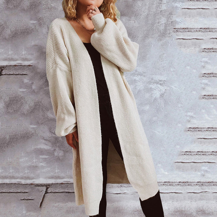 Kvinders oversized cardigan med dyb V-hals og løs pasform Stilla