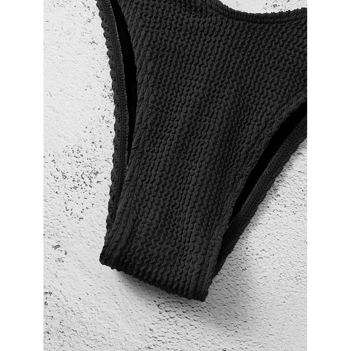 Dame højtaljet bikini-sæt med struktureret overflade Skovae
