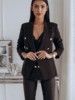 Dame elegant blazer med dobbelt knaplukning og moderne lommer Stilla
