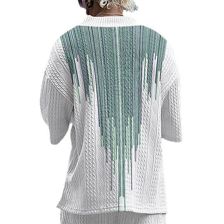 Herrer afslappet oversized T-shirt med V-hals og struktureret design Stilla