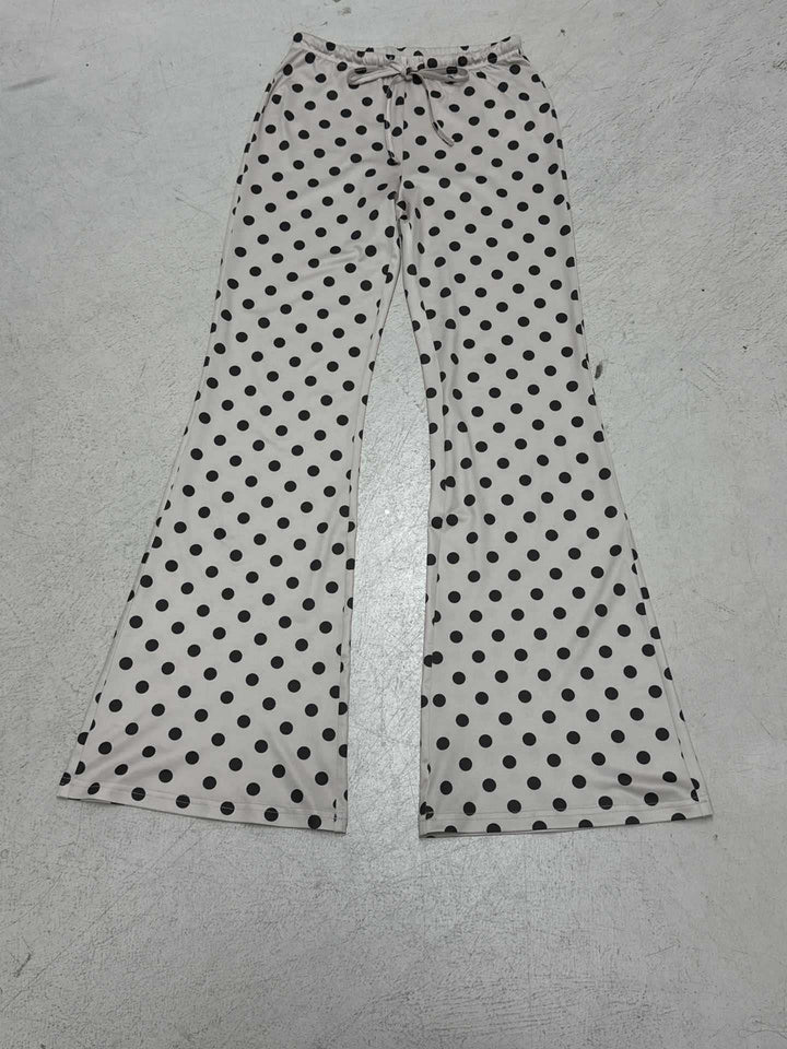 Damen Elegante Flared-Hose mit verstellbarem Bindegürtel und klassischem Polka-Dot-Muster Skovae