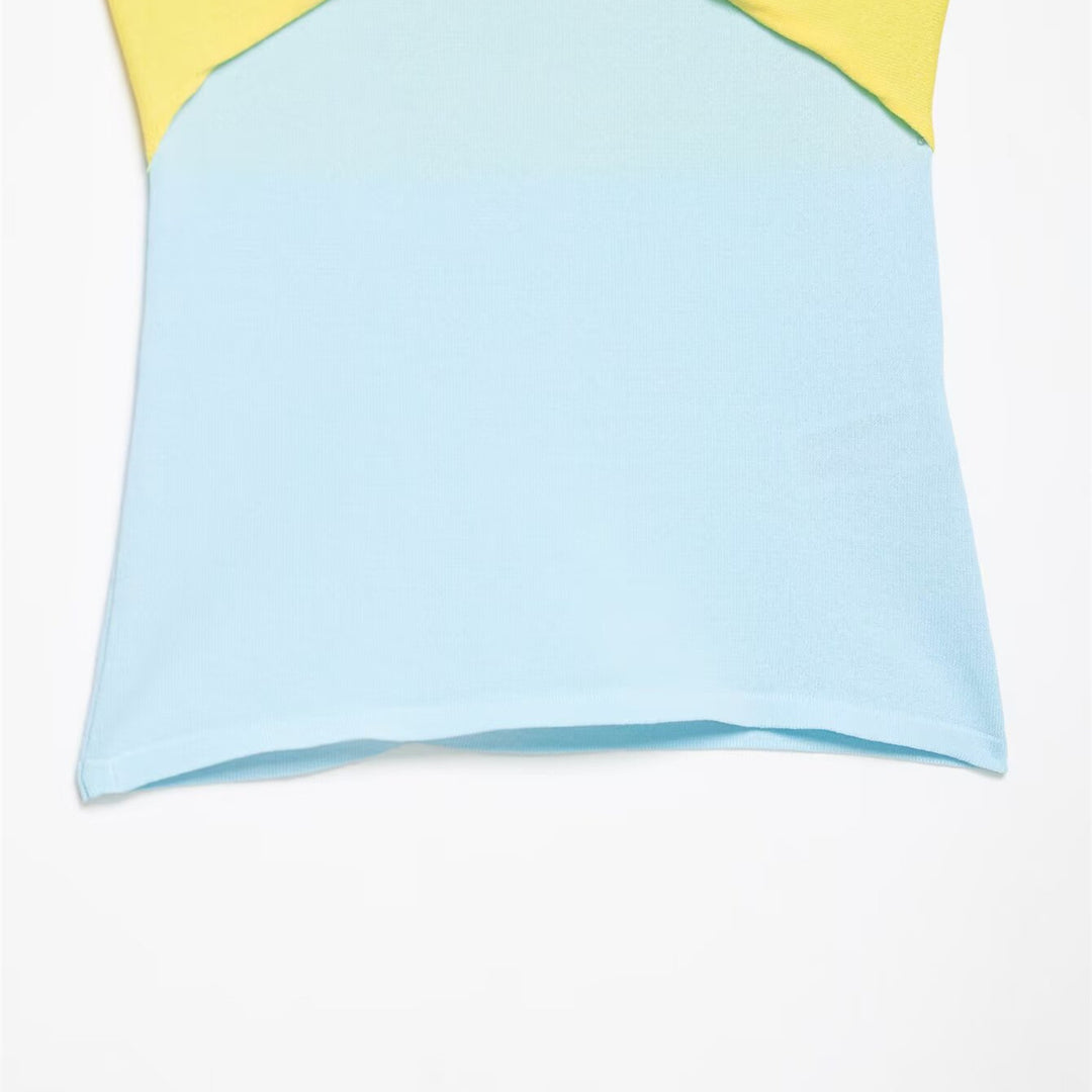 Dame Off-Shoulder Top med knude-detalje og farvegradient Skovae