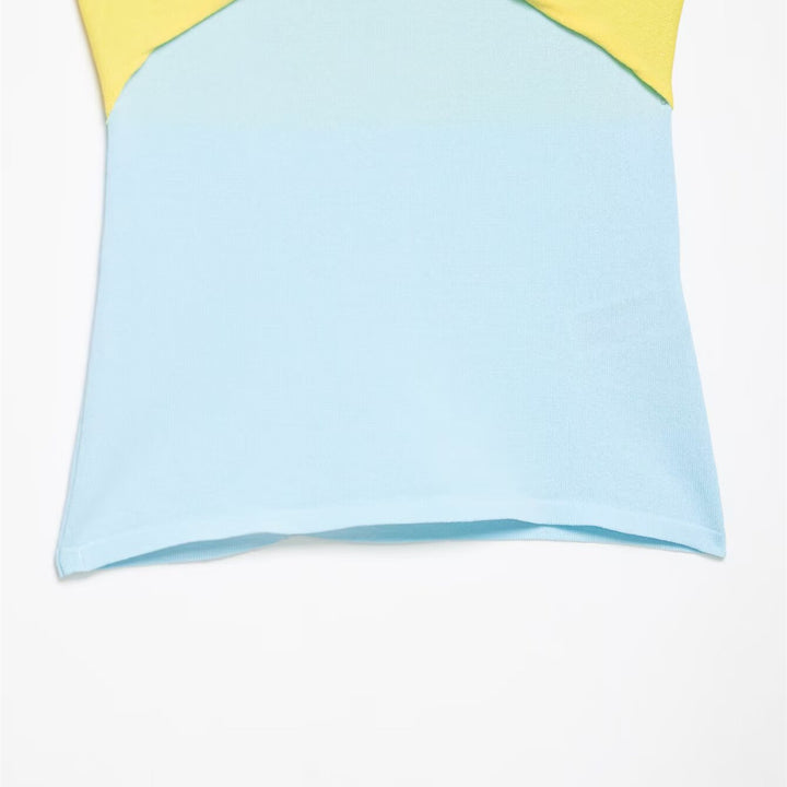 Dame Off-Shoulder Top med knude-detalje og farvegradient Skovae