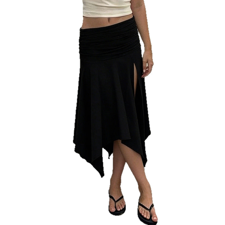 Damen asymmetrischer Wickelrock mit Rüschendetails Skovae