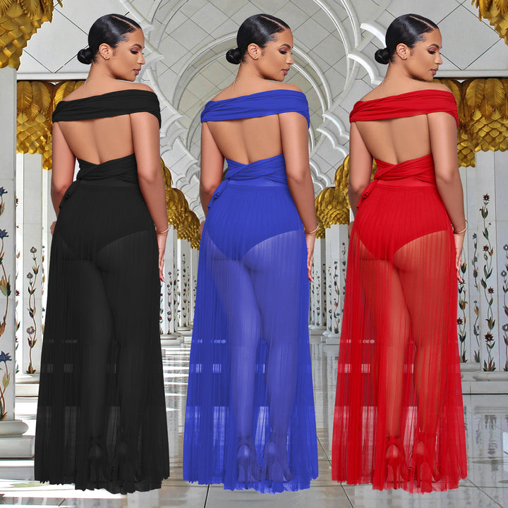 Dame elegant maxikjole med off-shoulder design og klassisk snit Stilla