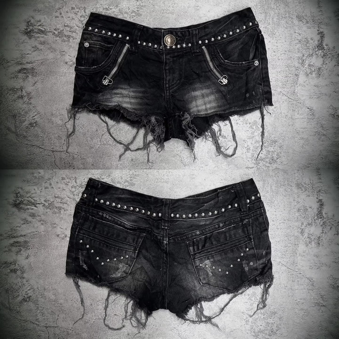 Dame Modeødelagt Denim-Shorts med Nitter Skovae