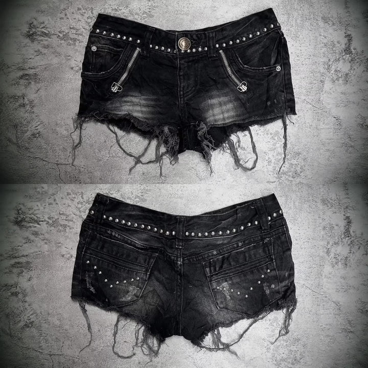 Dame Modeødelagt Denim-Shorts med Nitter Skovae