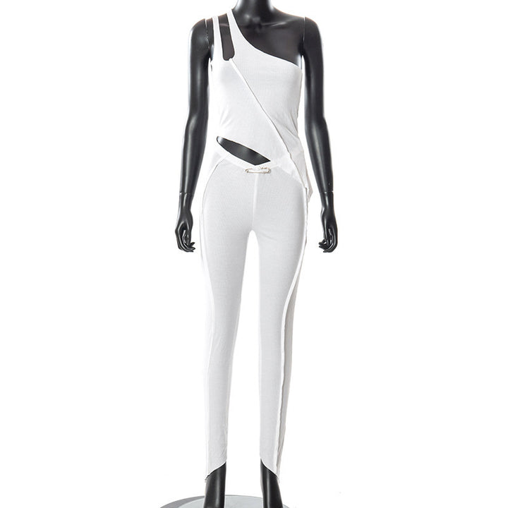 Dame asymmetrisk jumpsuit med moderne cut-out og elegant taljeindsnit Skovae