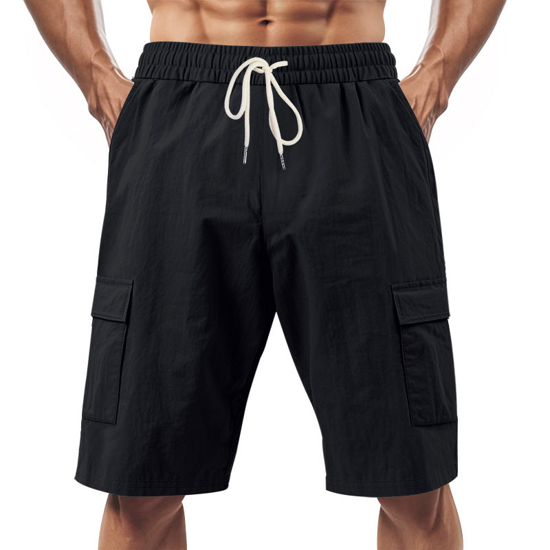 Herren nan teknisk cargo shorts med elastisk tunnelstræk, sikre klaplommer og hurtigttørrende funktionsmateriale Skovae