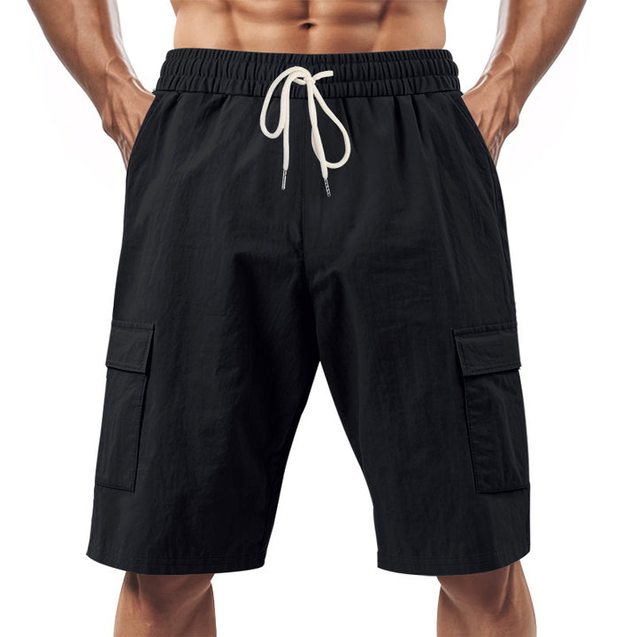 Herren nan teknisk cargo shorts med elastisk tunnelstræk, sikre klaplommer og hurtigttørrende funktionsmateriale Skovae