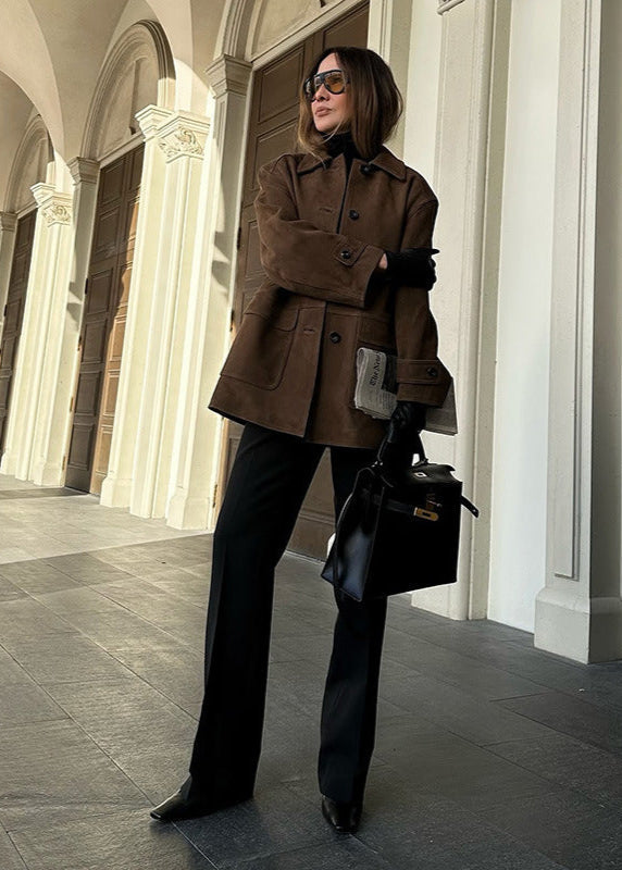 Stilla | Suede Button-Up Jakke