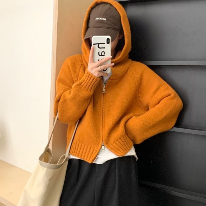 Kvinders Snuggly Hoodie Cardigan med Lynlås og Store Lommer Stilla