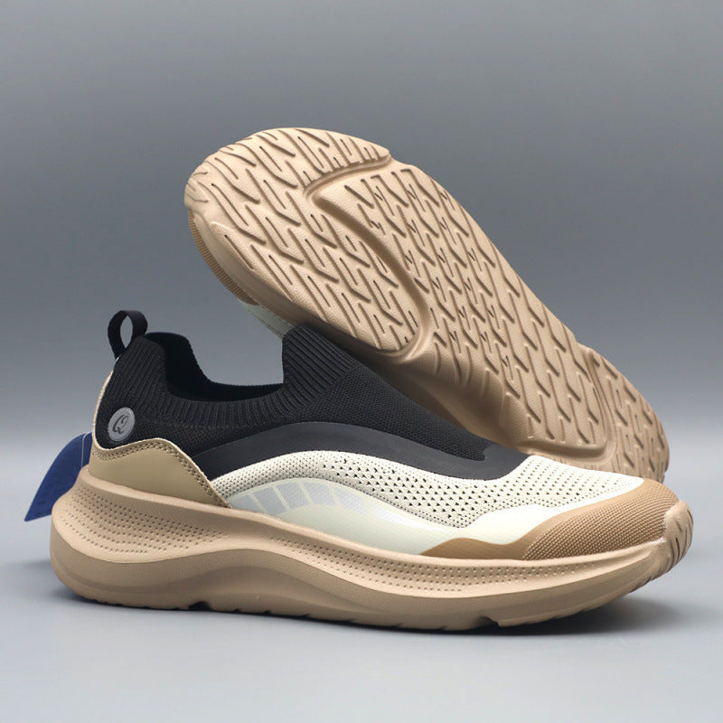 Herren nan urban slip-on fritidsko med elastisk sok, robuste beskyttelsesoverlejringer, kontureret dæmpende kile sål og skridsikker ydersål Skovae