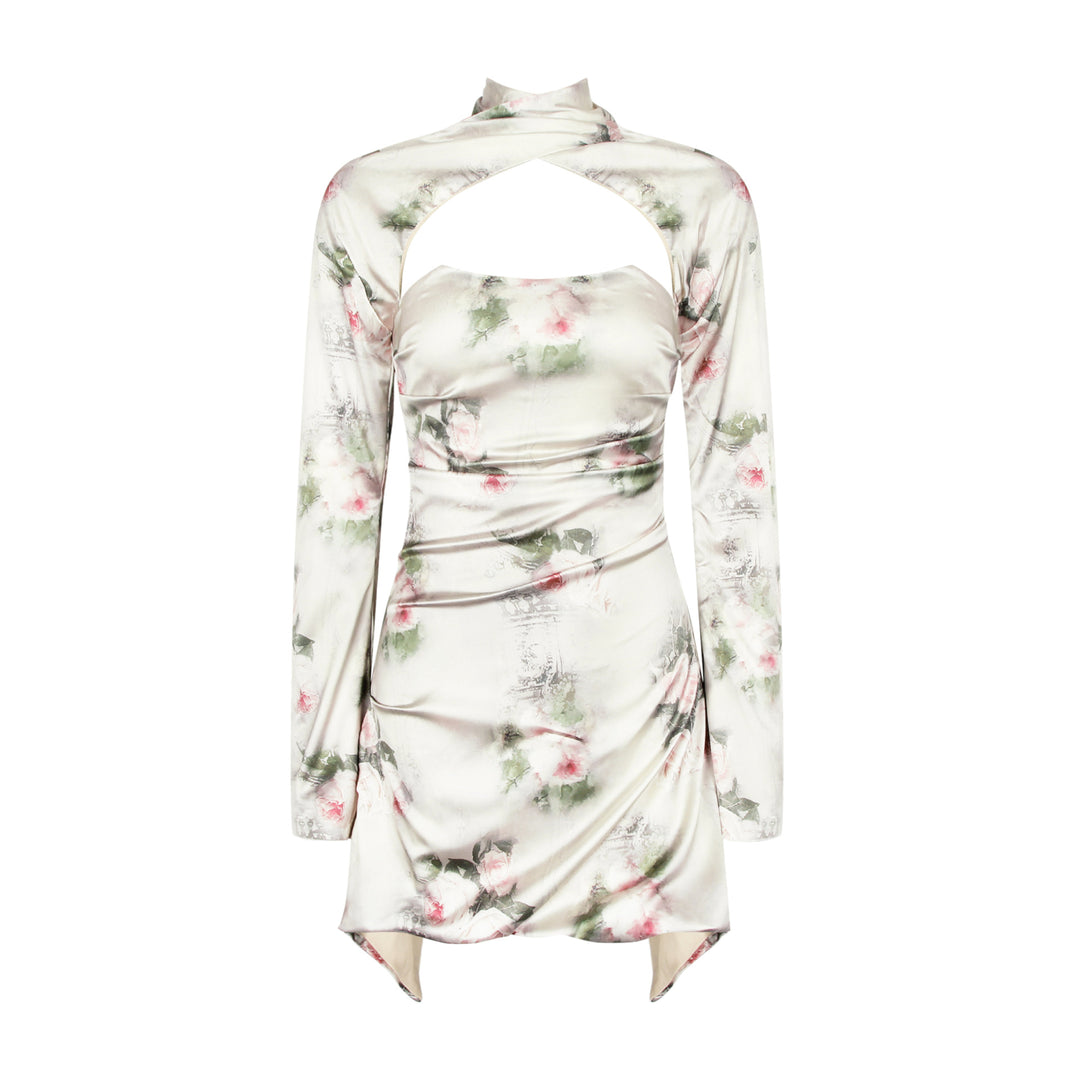Dame Mini-kjole med elegant drapering og romantisk snit Stilla