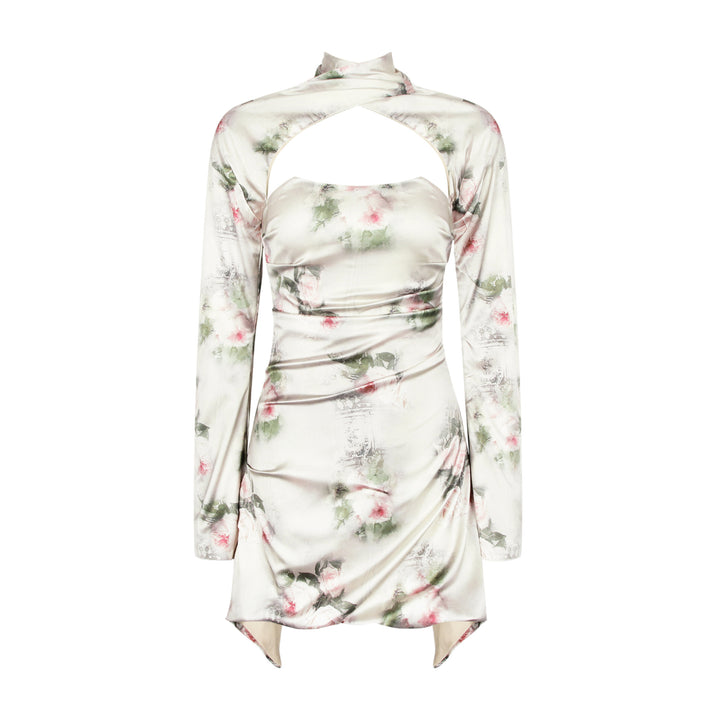 Dame Mini-kjole med elegant drapering og romantisk snit Stilla