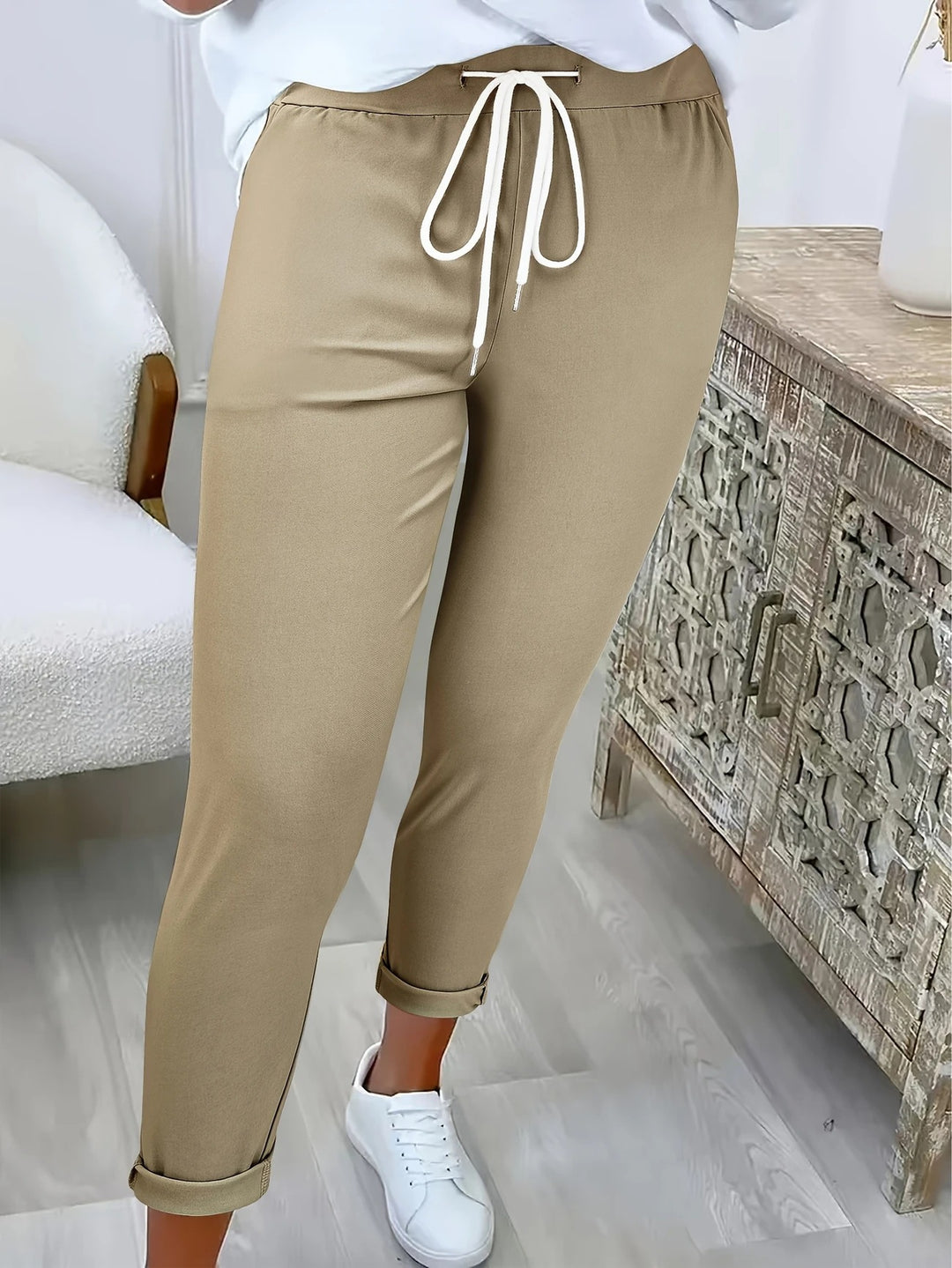 Dame Relaxed Fit Justerbar Talje Bukser Stilla